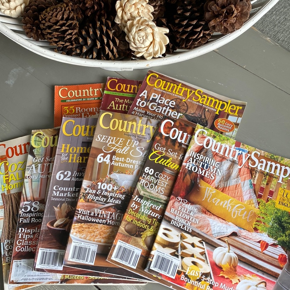 9 Fall Issues of Country Sampler Magazine